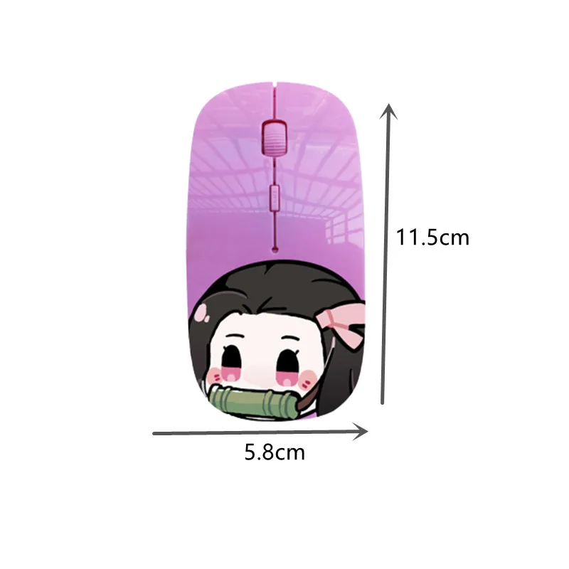 anime demon slayer wireless mouse nezuko zenitsu tanjirou inosuke giyuu computer gaming office kawaii mouse laptop accessories free global shipping