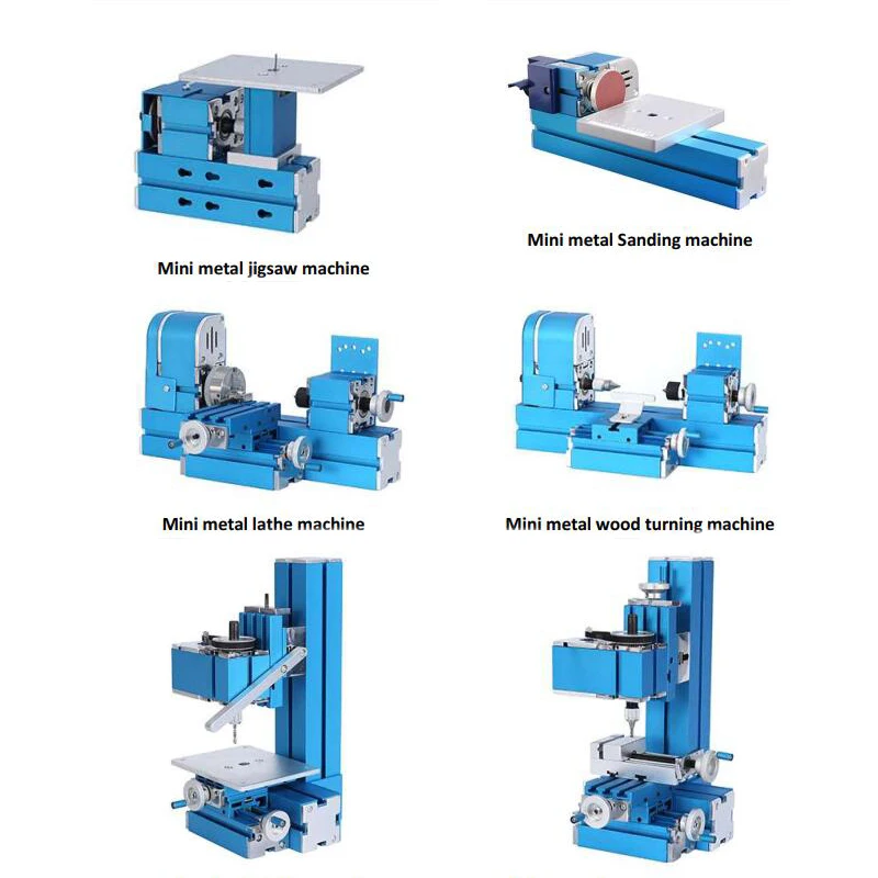 6 In 1 Mini Metal Lathe DIY Educational Mini Lathe Hobby Drilling And Milling Classic Kit W400MA