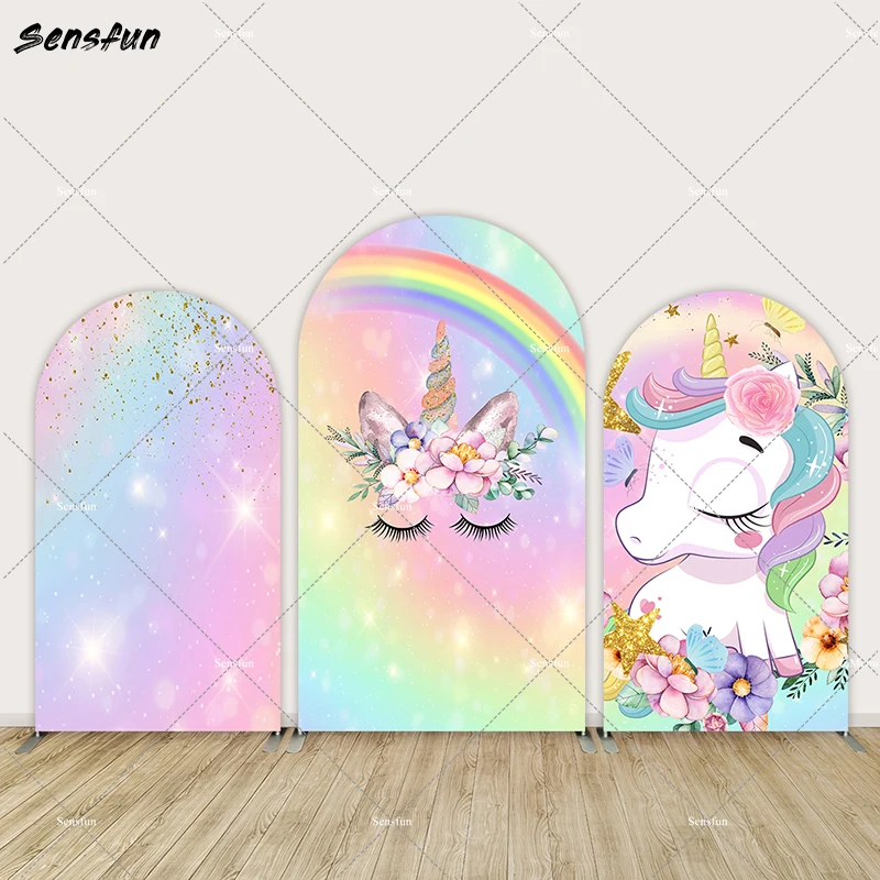 

Unicorn Arch Chiara Backdrop Cover Custom Pink Baby Girl 1st 2nd Birthday Party Arch Wall Panels Photo Chiara Wall