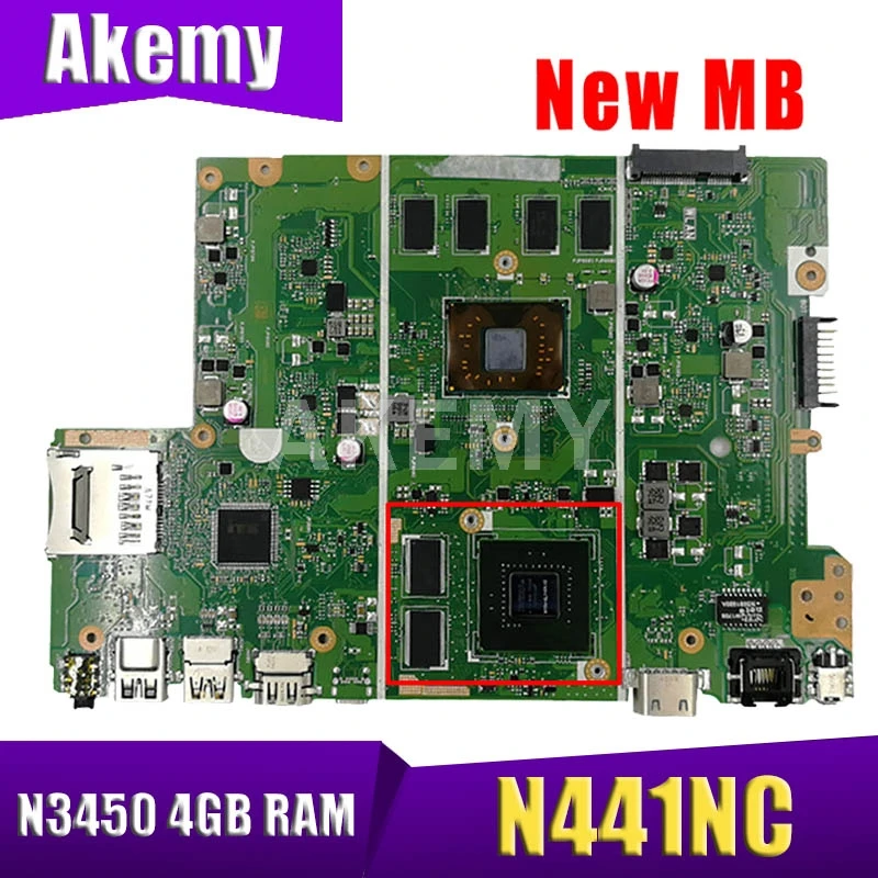 

Akemy X441NC MainBoard For ASUS X441NC X441N REV:2.2 4G Laptop Motherboard Test 100% OK N3450 CPU 4GB RAM