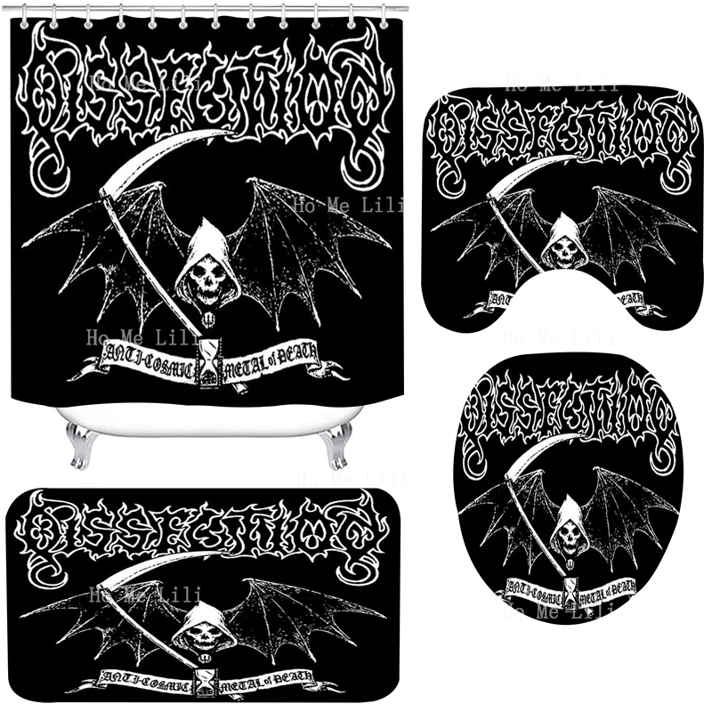 

Хэллоуин ужас Scythe Reaper Bat Skull Shower наборы занавесок с ковриками