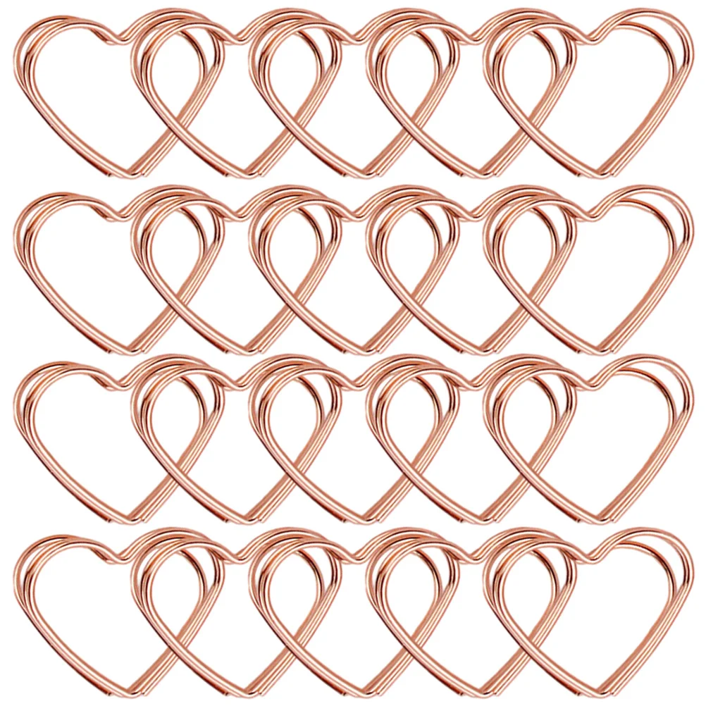 

32pcs Paper Note Metal Clips Decorative Memo Clamp Heart Shaped Table Name Clamp