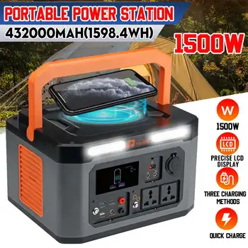 1500W 1000W Portable Power Station Large Capacity Solar Generator Energy Supply Battery Charger Power Bank For Camping Home Use 2