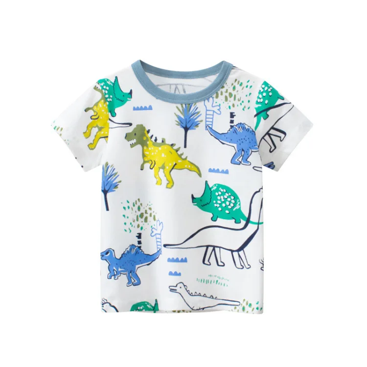 

Children's short-sleeved T-shirt kids children's wear new Korean dinosaur cartoon baby clothes Tops Tee kids wear
