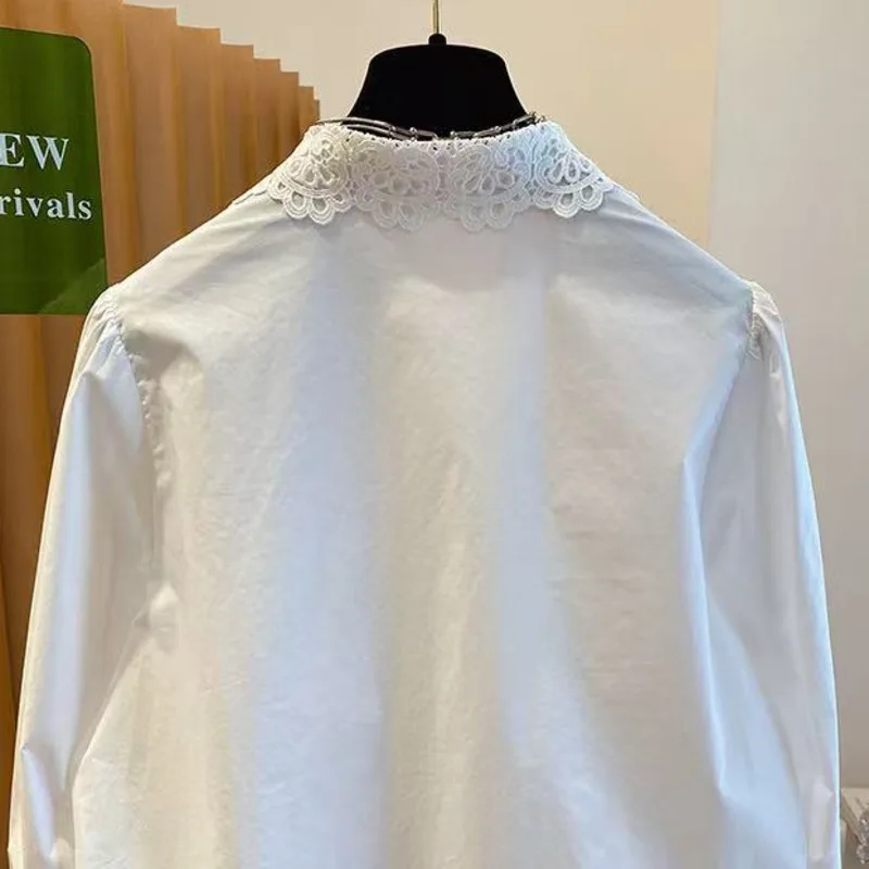 EWQ белая женская рубашка из полиэстера