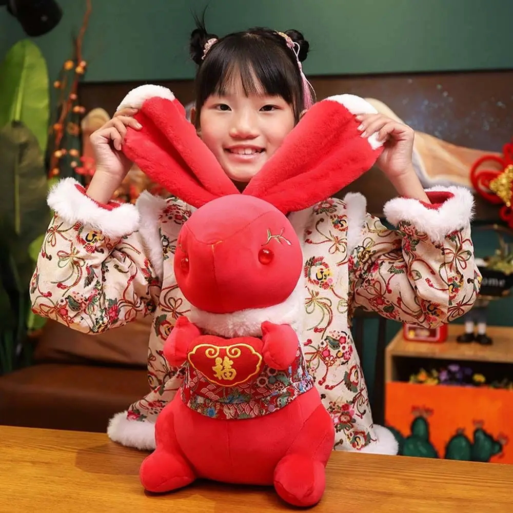 

Plush Animal Toy Chinese Style Zodiac Rabbit Plush Toy Mascot Rabbit Doll Bunny Plush Doll Rabbit Year Mascot