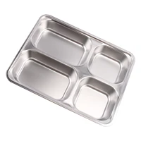 stainless steel divided tray kids toddlers babies tray 3 sections dinner plates for adults kids picky eaters campers and portion