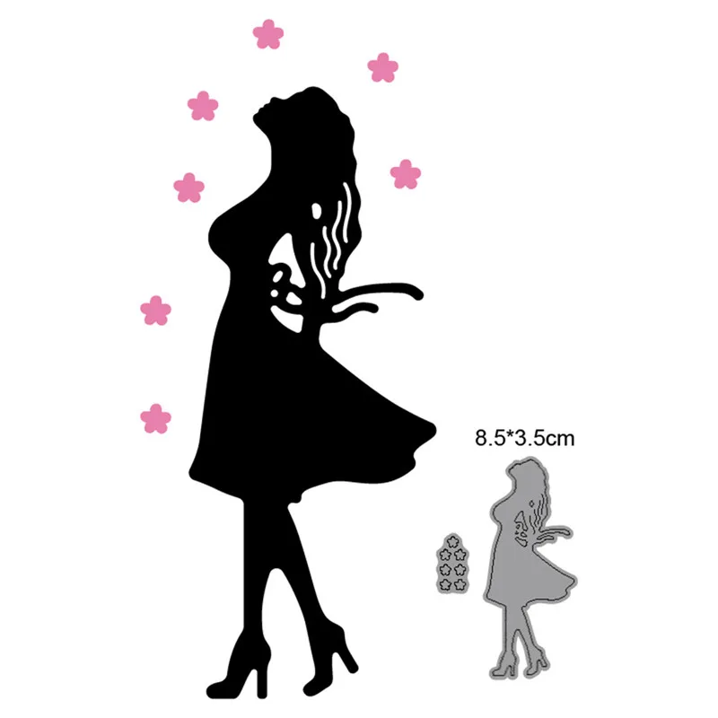 штампы для скрапбукинга Металлические в форме сердца и дождя девушек вырезания