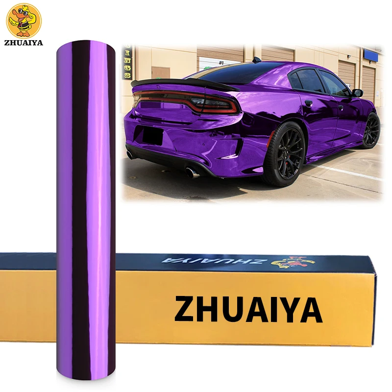 

ZHUAIYA 1,52x18M SuperCast хром фиолетовый виниловая оболочка стандартная технология выпуска воздуха без пузырьков