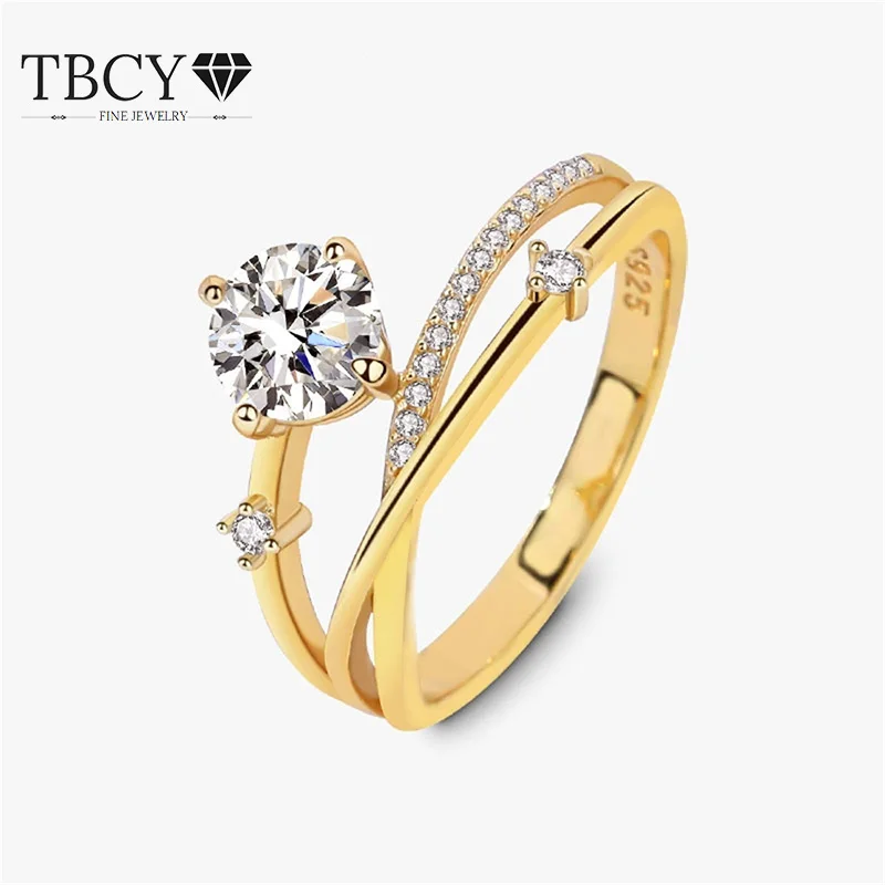 

TBCYD 6mm 0.8CT Multicolor Moissanite Rings For Women GRA Certified 925 Sterling Silver Classic Solitaire Ring Wedding Jewelry