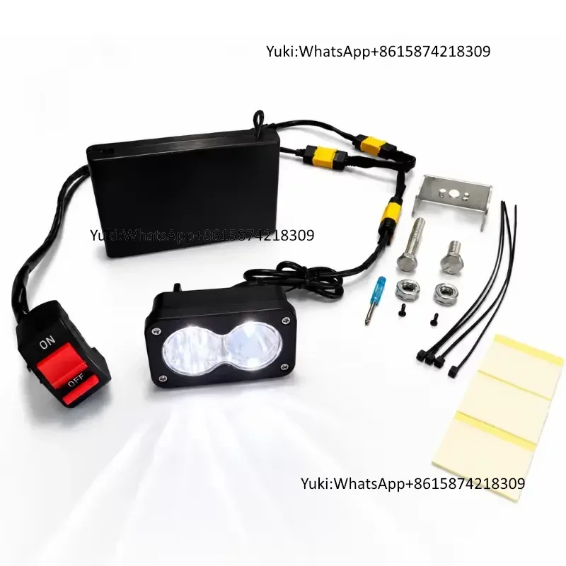 Фото Фонарь Trontech Baja Light LED с питанием от батареи и переключателем для электровелосипеда, мотоцикла, горного велосипеда, 8AA, полностью предварительно подключённый, готов к использованию. №1