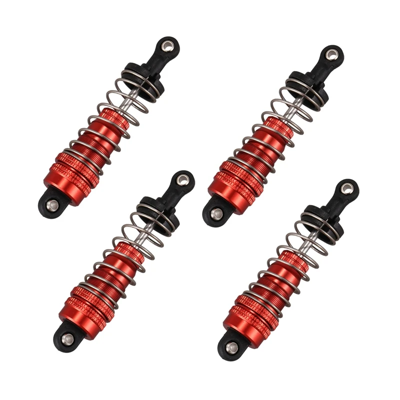 

4Pcs Metal Shock Absorber Damper Replacement Accessory for WLtoys 144001 1/14 4WD RC Drift Racing Car Parts,Red