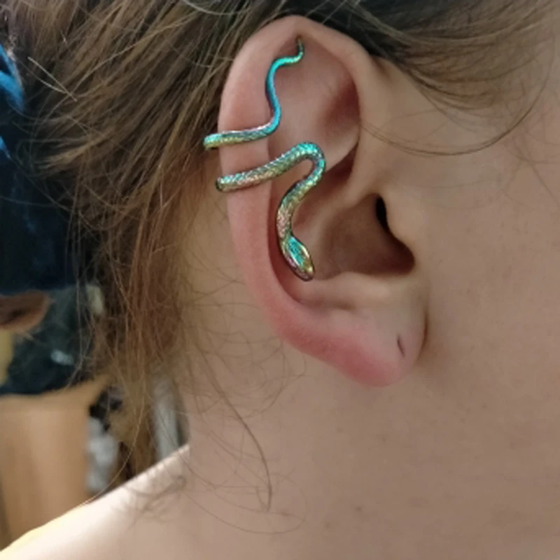 

1PC Snake Earrings Clips Fake Piercing Punk Non Pierced Clip on Earrings Ear Cuffs for Women Men Earrings for Women Jewelry