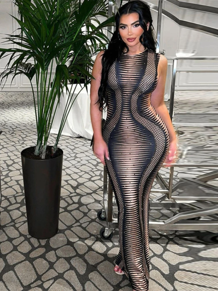 

Women Fashion Party Club Evening Vacation Bodycon Printed Long Dress 2023 Summer Clothes Vestido Largo Elegante Para Fiesta New