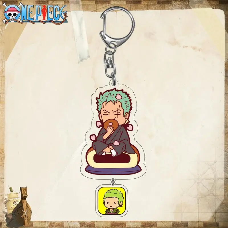 Фото Акриловый брелок для ключей One Piece: Тони Тони Чоппер, Нами, Трафальгар Лоу, Ророноа Зоро, Санджи. Аниме-аксессуар, подвеска для студенческого рюкзака. №4