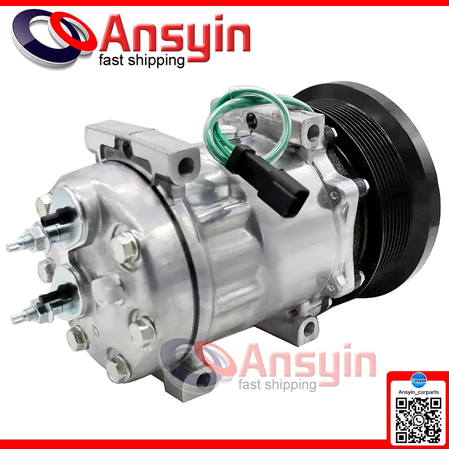 

SD7H15 auto ac compressor fit for Caterpillar 24V 320-1291 3201291 472-0559 4720559 338-9100 3389100 1630872 130mm 8pk