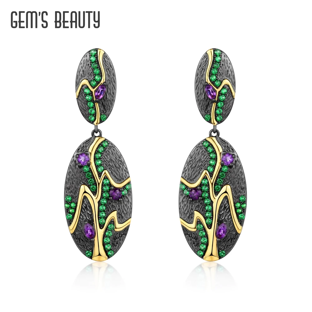 

GEM'S BEAUTY Georgia O' Keeffe Oil Painting 925 Sterling Silver Earring Fine Jewelry Girlfriend Designer Handmade Birthday Gift