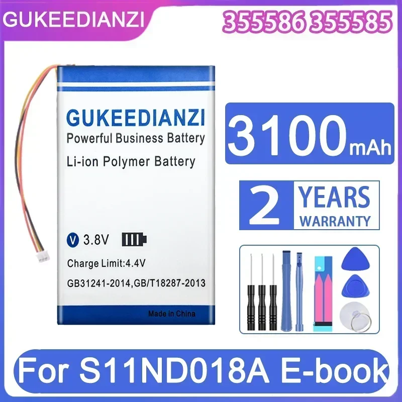 Сменный аккумулятор GUKEEDIANZI 355586 3100 мАч для электронной книги S11ND018A ONYX BBA10 355585 блок