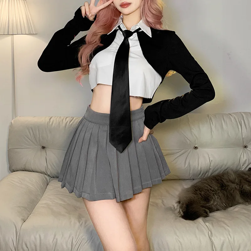 

Women Clothing 2023 Casual Top Europe American Style Spring New Women Slim Fit Fashion Patchwork Long Sleeved Fake Two Piece Top