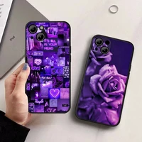 purple aesthetic phone case for iphone 13 12 11 pro max x xr xs mini 7 8 6s plus 2020 se phone full coverage covers