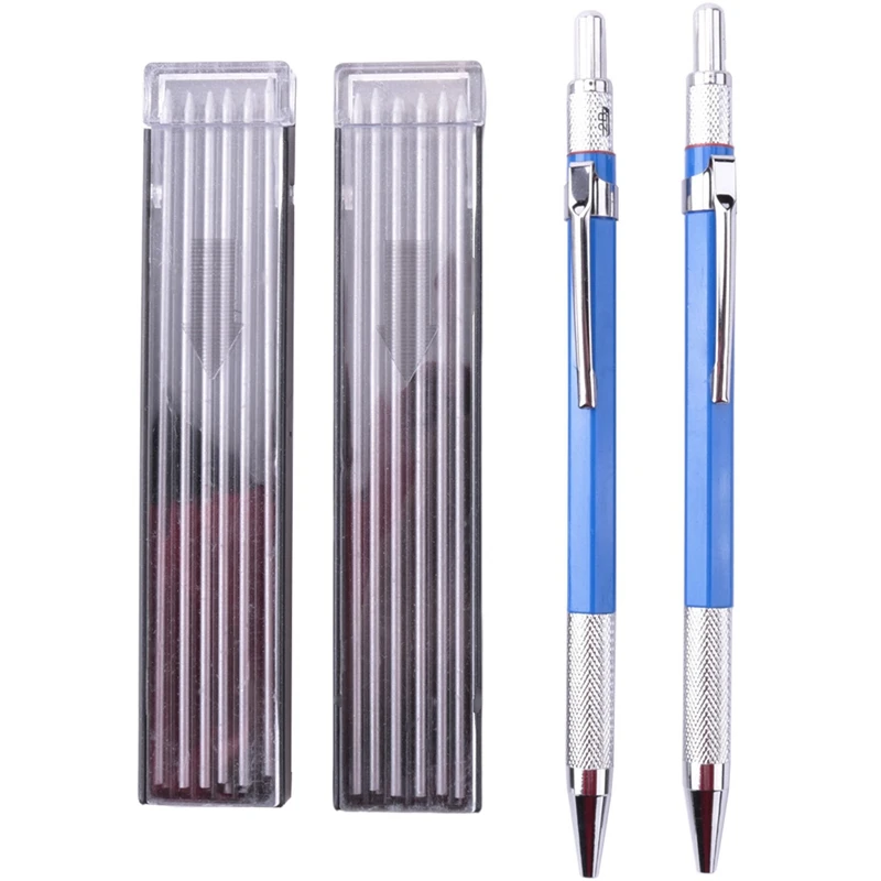 

Welders Pencil With Round Refills, 2.0 Mm Mechanical Pencil Marker For Pipe Fitter Welder Construction Woodworking