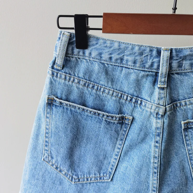Wide Leg Denim Shorts for Women's Korean All-match Retro High Waisted Slim Slit Hot Pants 2023 Summer New Fashion Casual Clothes