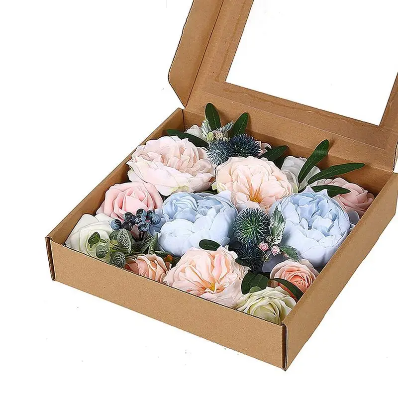

Цветочная комбинированная коробка, искусственный Шелковый цветок, комбинированная коробка, реалистичные домашние украшения для цветочной композиции, бутоньерки