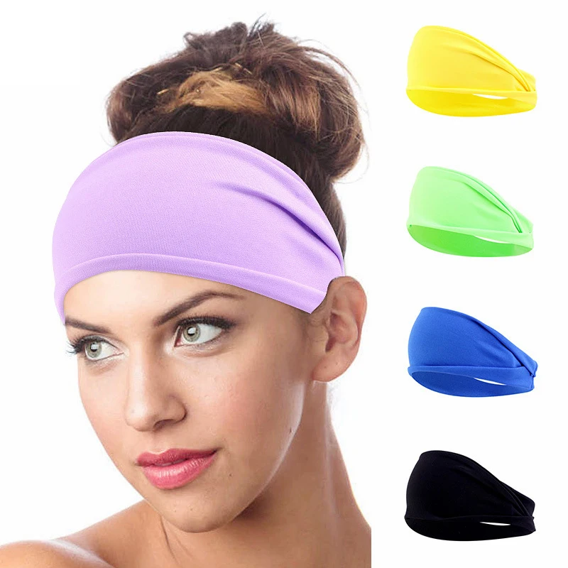 

Elastic Yoga Headband Sport Sweat Absorbent Sweatband Women/Men Running Sport Hair Band Turban Outdoor Gym Sweatband Bandage