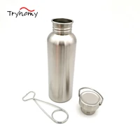 tryhomy bushcraft water bottle stainless steel fish mouth cup hanging hook outdoor camping hiking sports bottle survival tool
