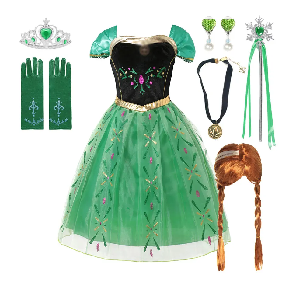 Платье принцессы Эльзы и Анны для девочек вечерняя одежда косплея на день