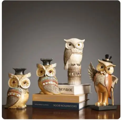 

American Owl Small Decoration Creative Home Living Room Personality Wine Cabinet Model Shop Crafts