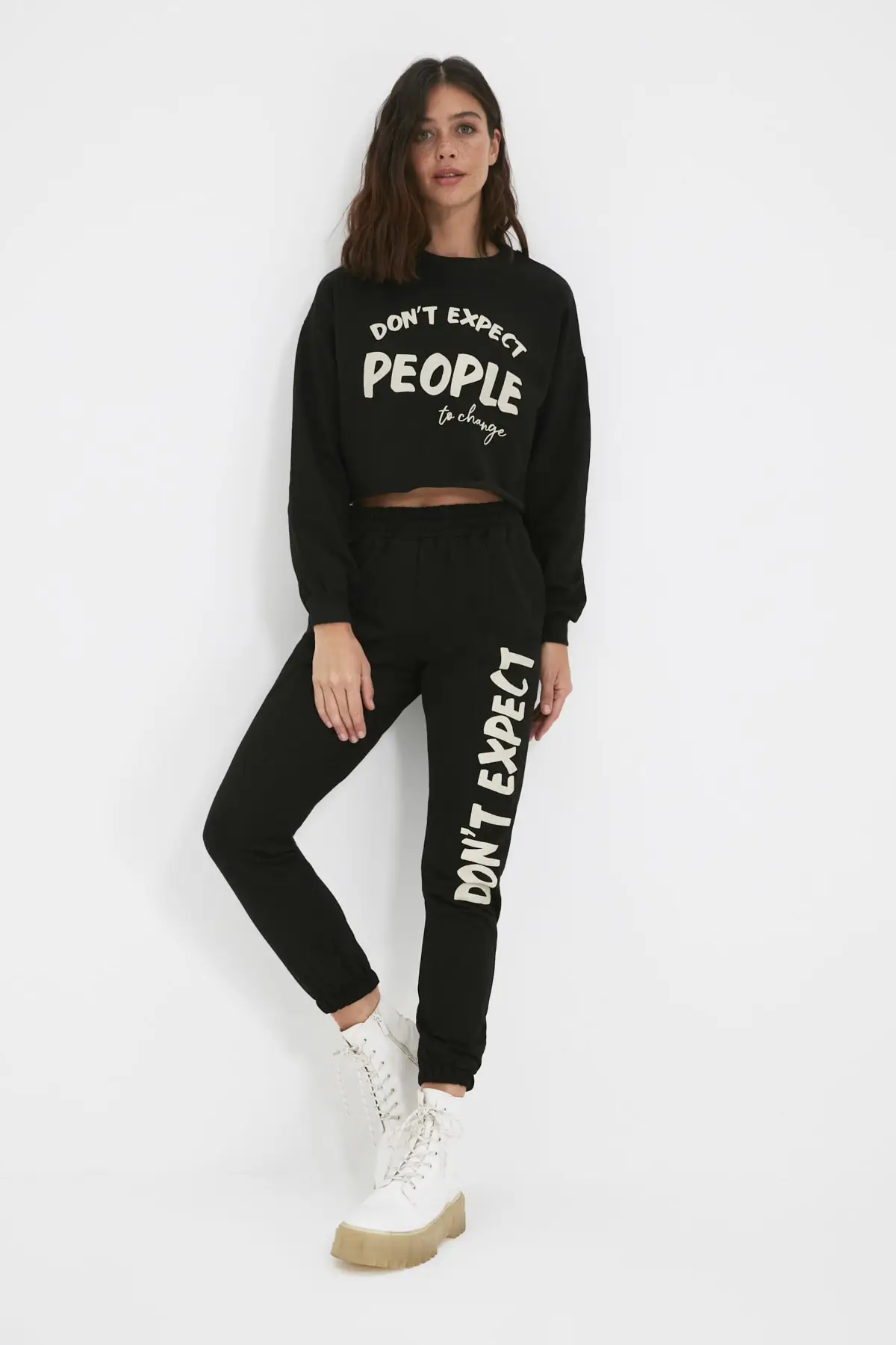 

Printed Slim Knitted Tracksuit Set TWOAW22EM0078