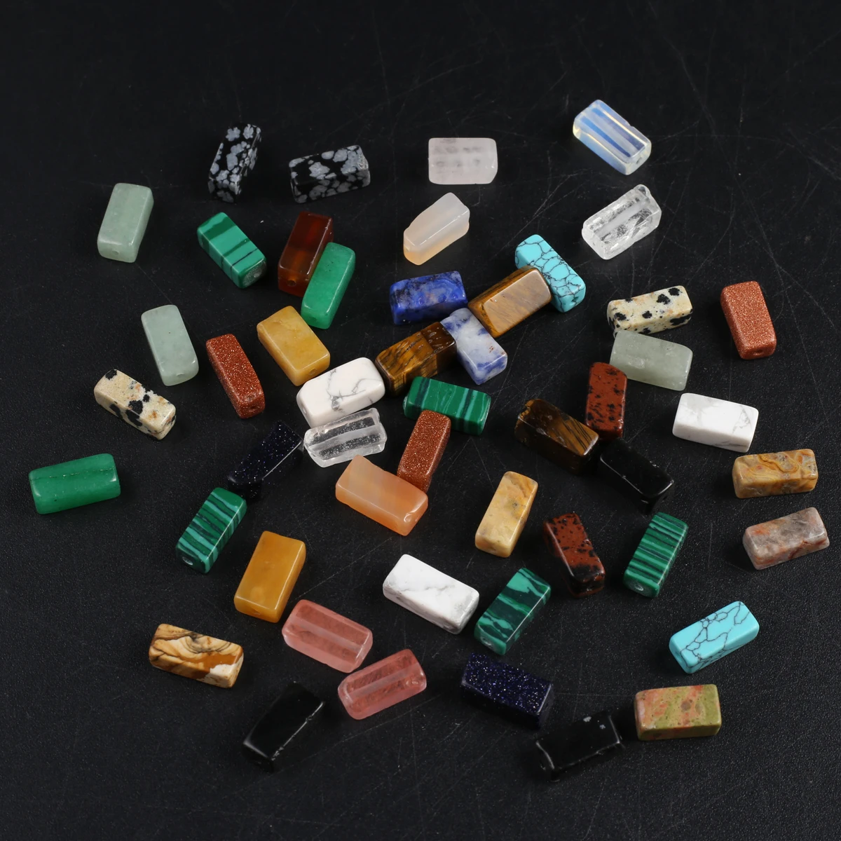 

Wholesale Rectangle Loose Spacing Natural Stone Vertical Hole Beaded Pendant Jewelry Making DIY Necklace Earrings Accessories