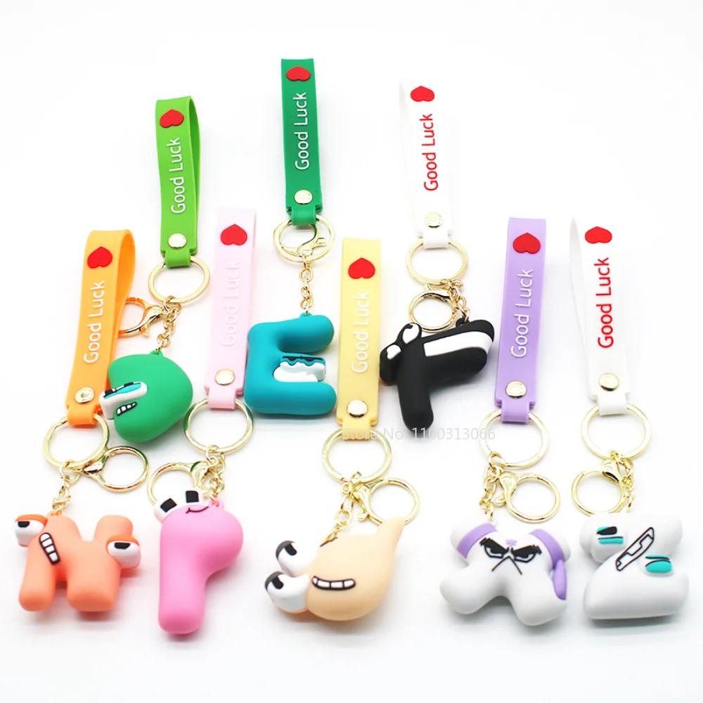 Alphabet Lore Keychain Figure Toys English Letter Animal Dolls Ornament Pendant Bag For Children Educational Christmas Gifts