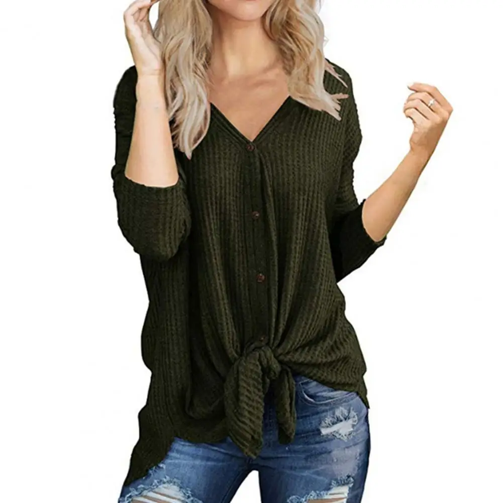 Женская однобортная блузка с асимметричным подолом простой однотонный