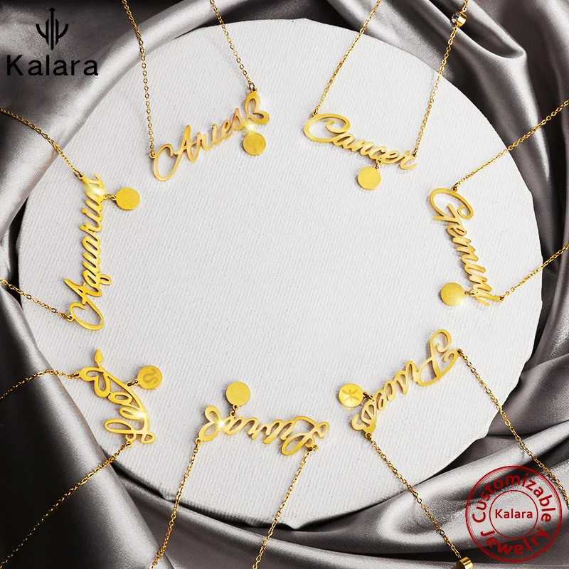 

Personalized Necklace 12 Constellations Zircon Pendant Collarbone Chokers Women Jewlery Customized Products Valentine's Day Gift