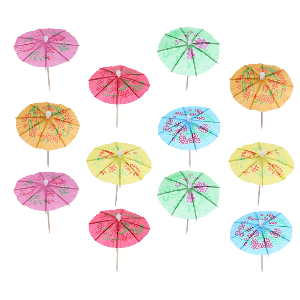

Umbrella Picks Cocktail Toothpicks Cupcake Miniature Model Sticks Decorative Dessert Topper Parasols Parasol Umbrellas Drink