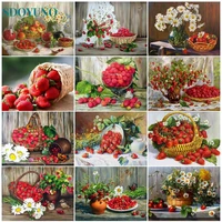 sdoyuno oil painting by number adults set handpainted wall art landscape pictures by numbers diy fruit basket home decor wall ar