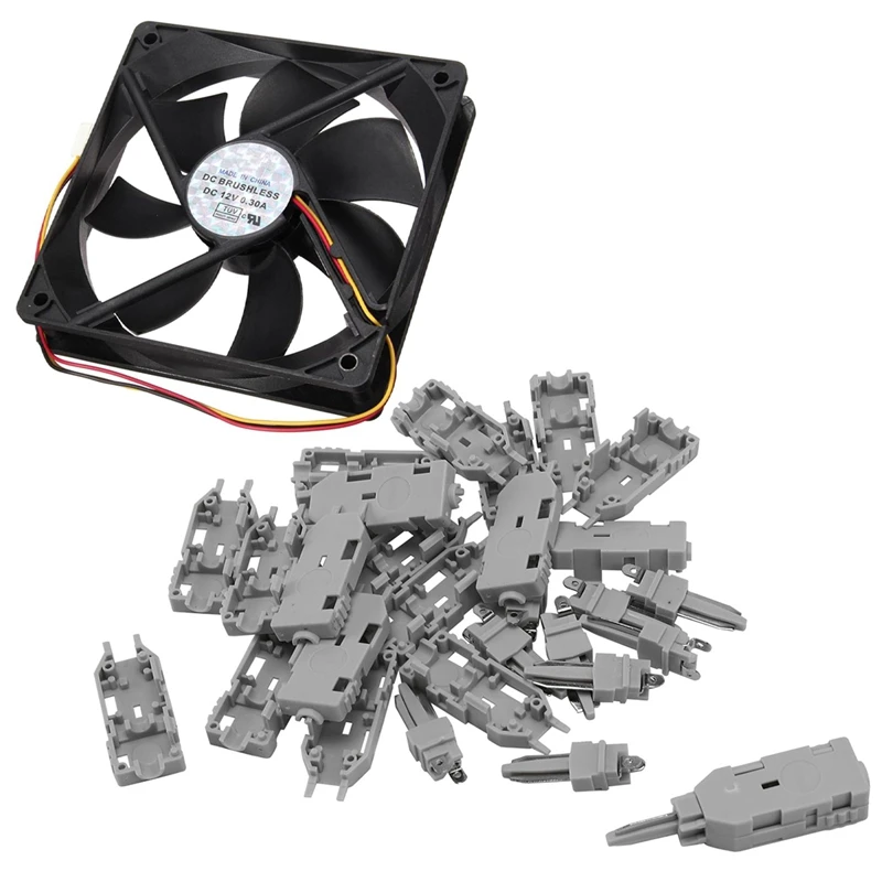 

3 Pin 120X120x25mm CPU Fan Cooler Radiator Fan With 10Pcs 110 Test Head Rj11 Voice Connector