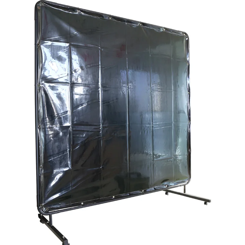 Customizable Welding Screen Flame Retardant Fire Proof Blanket Anti UV Movable Translucent Shield with Frame and Wheels enlarge