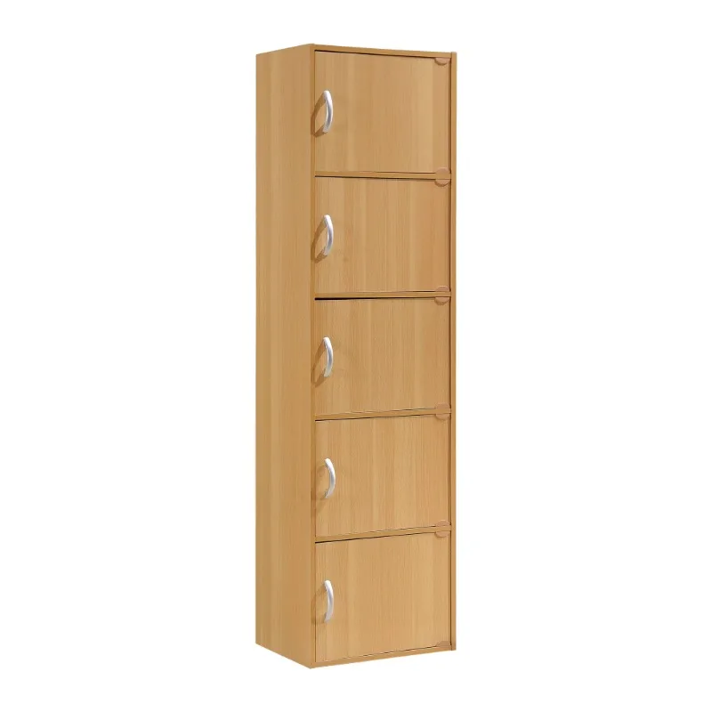 

Hodedah 5-Shelf, 5-Door Multipurpose Cabinet, Brown