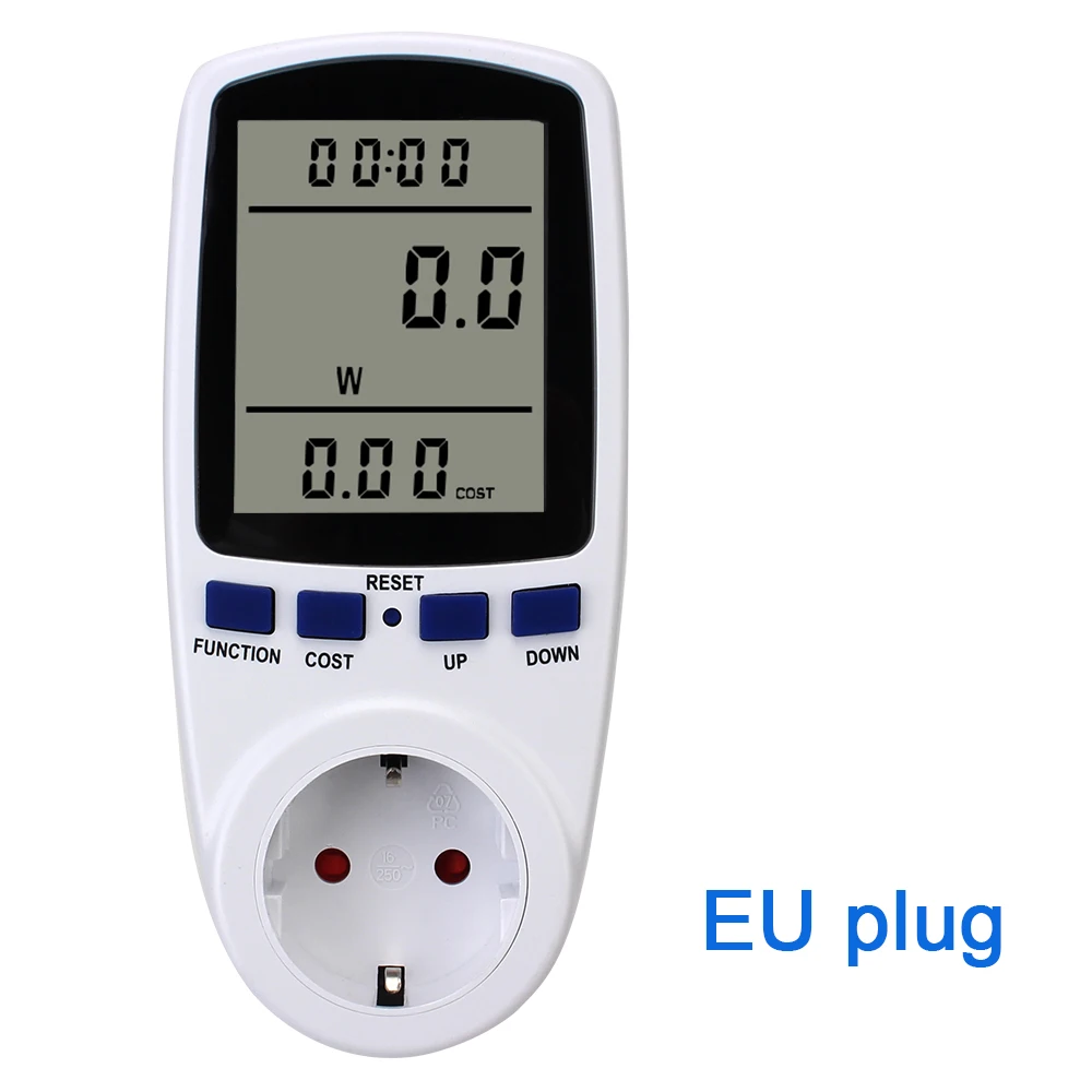 Измерительная розетка, анализатор мощности 220 В переменного тока, ЕС, цифровая ЖК-мощность, стандартный измеритель мощности, ваттметр, розетка
