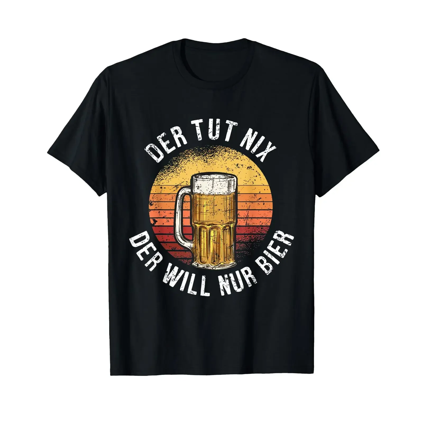 Фото Футболка The Tut Nix Der Will Nur Bier Saufen Beer Drinker, винтажная, с эффектом потертости, дизайнерская одежда, унисекс, мужская, повседневная, стильная №1