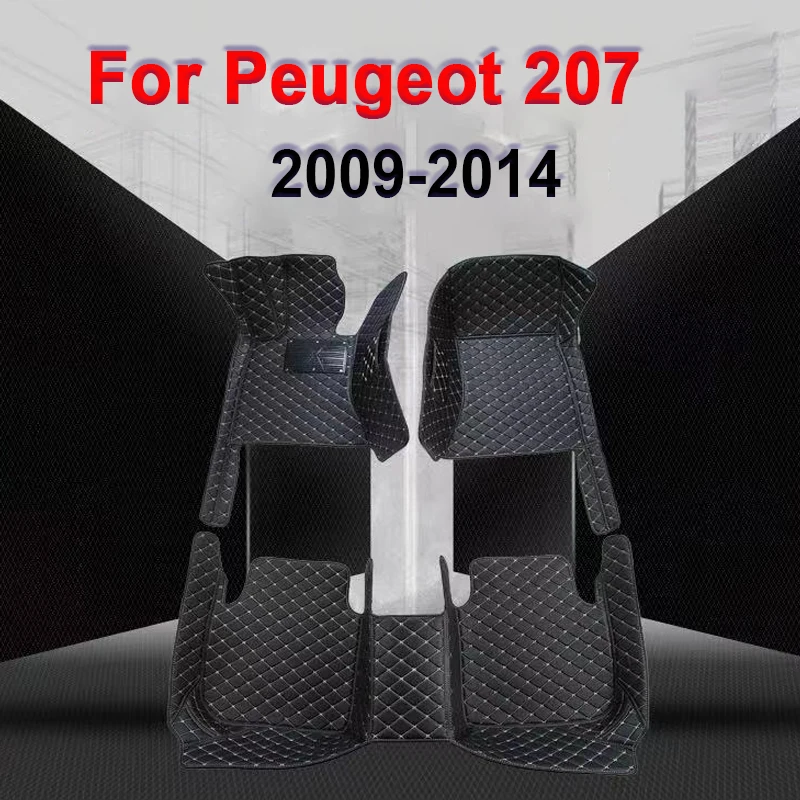 

Автомобильные напольные коврики для PEUGEOT 207 2009-2014, индивидуальные автомобильные накладки на ножку, искусственная Обложка