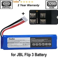 p763098 03 3200mah replacement battery for jbl flip 3 jbl flip3 gray bluetooth speaker fits gsp872693include install tools
