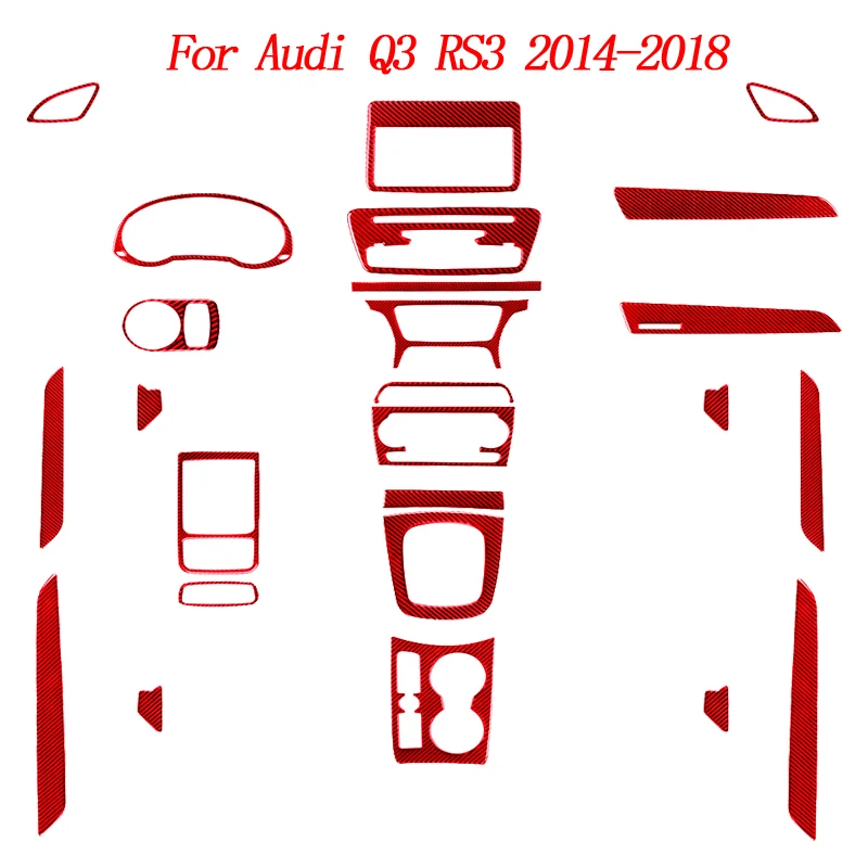 

Автомобильные аксессуары, интерьерные наклейки для Audi Q3 RS3 2014-2018 из углеродного волокна с центральным контролем и рамкой CD