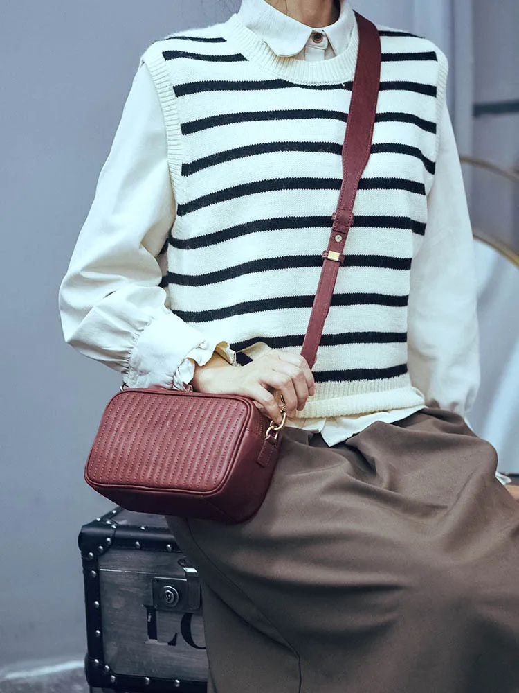 

Сумка кросс-боди женская из натуральной кожи, модный дизайнерский маленький квадратный саквояж на плечо в стиле ретро, Повседневная Улична...