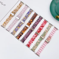 resin strap for apple watch 7 6 5 4 se 45mm 44mm 40mm for iwatch series 3 38mm 42mm colourful resin metal stainless steel strap