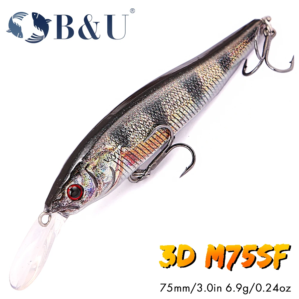 Фото B & U Max 2,0 м медленно плавающая рыболовная приманка для гольяна, Explorers SHAD, жесткая приманка для дальнего заброса для щуки, окуня, чуба, джеркбейт №1