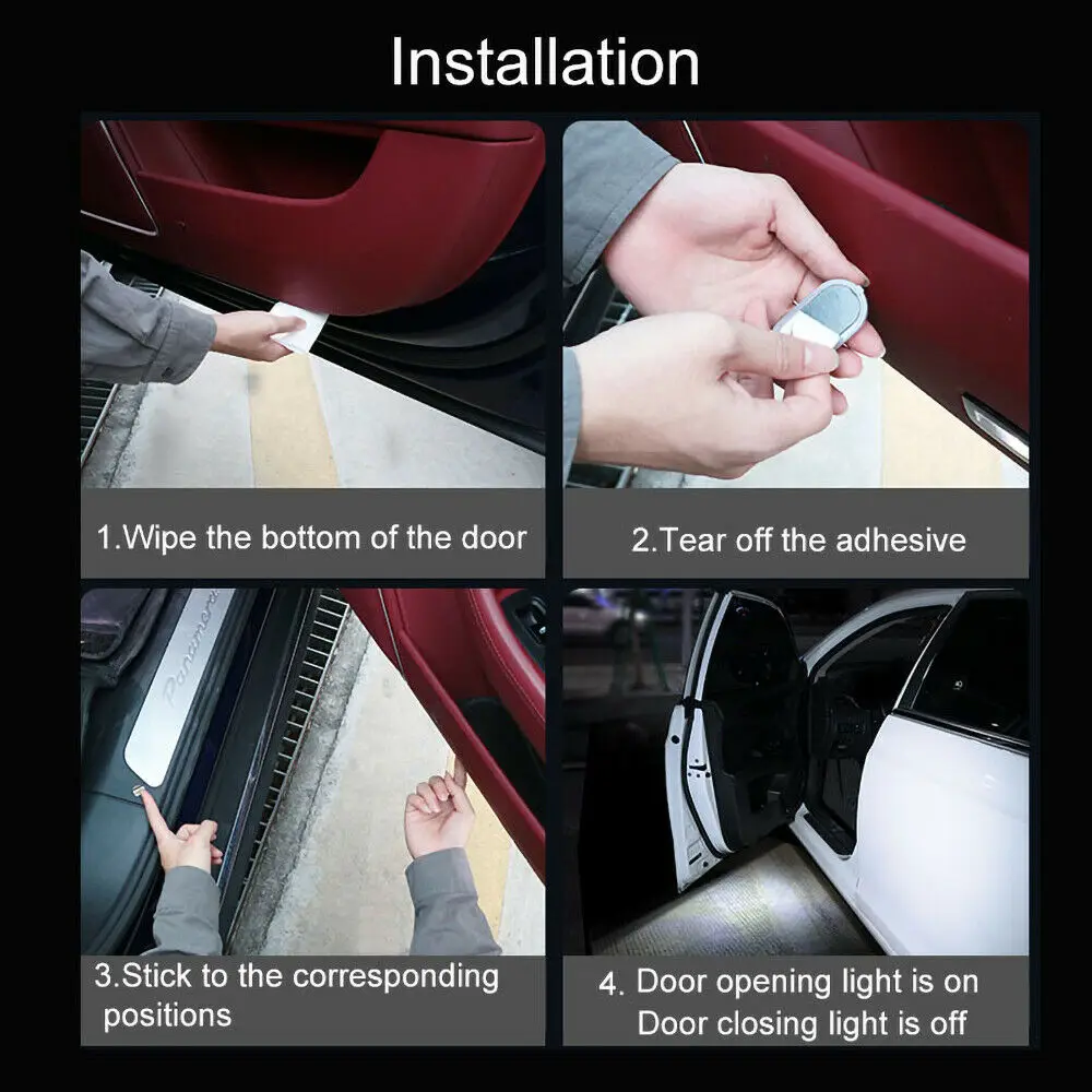 

2pcs Car Door Warning Light Anti-collision Led Flashing Anti-rear-end Light [magnetic Control Charging Model] With Data Cable